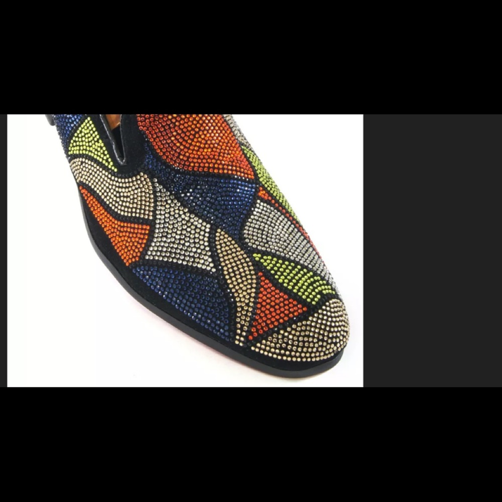 Fiesso Loafers Abstract Rhinestone SZ 10
